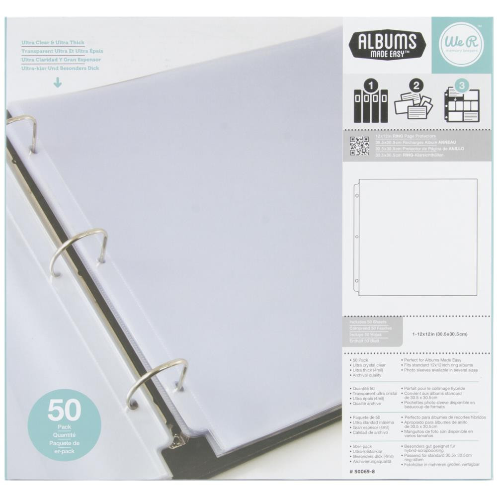 We R Ring Photo Sleeves 12"X12" 50/Pkg - Full Page