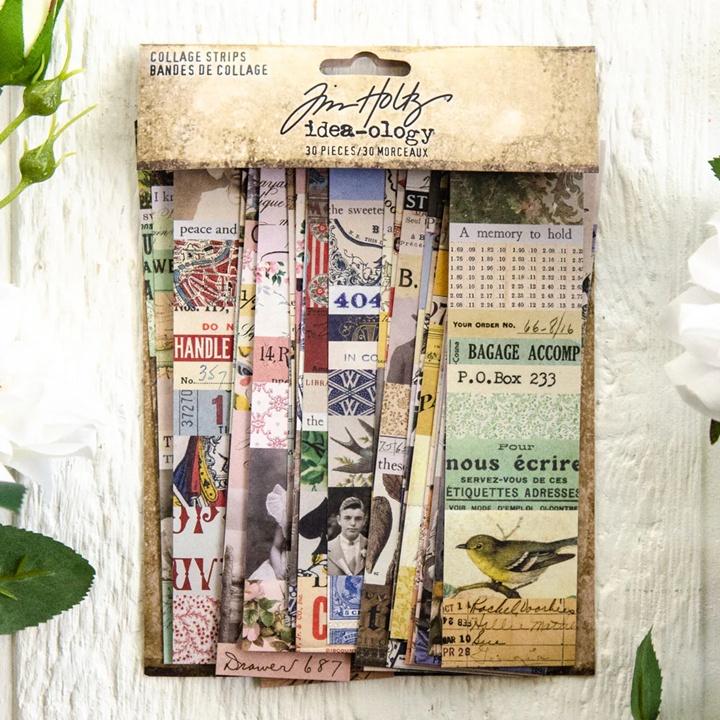 Tim Holtz Idea-Ology Collage Strips 1.5"X6" 30/PKG - Image 4
