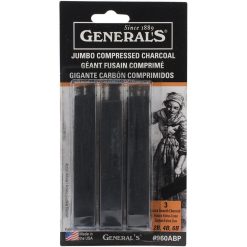 General Pencil Jumbo Compressed Charcoal Sticks 3/Pkg