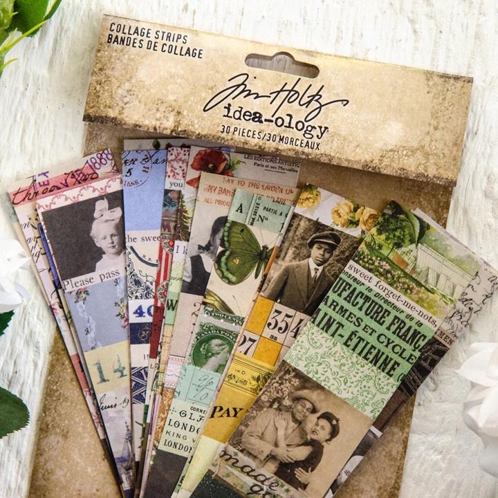 Tim Holtz Idea-Ology Collage Strips 1.5"X6" 30/PKG - Image 5