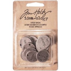 Tim Holtz Idea-ology Typed Tokens (Metal Decorative Tokens)