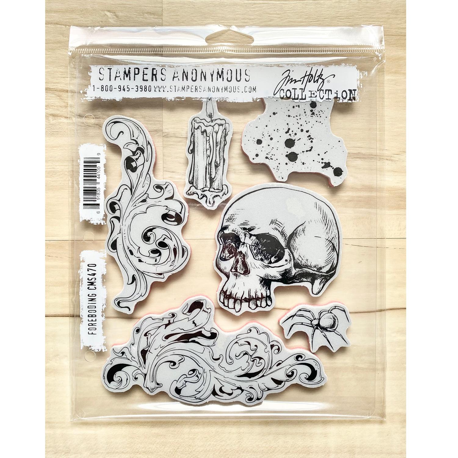 Stampers Anonymous Tim Holtz Cling Stamps 7"X8.5" - FOREBODING