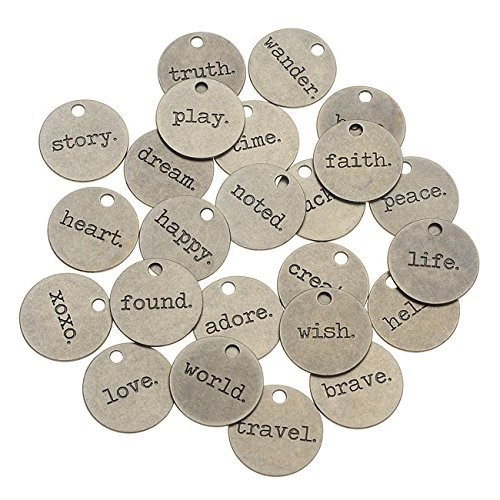 Tim Holtz Idea-ology Typed Tokens (Metal Decorative Tokens) - Image 2