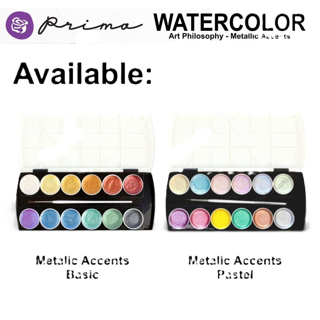 Prima Marketing Art Philosophy Metallic Accents Semi-Watercolor Paint Set - Image 3
