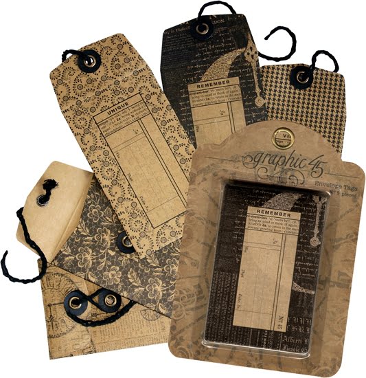 Graphic 45 Staples Collection -Envelope Tags