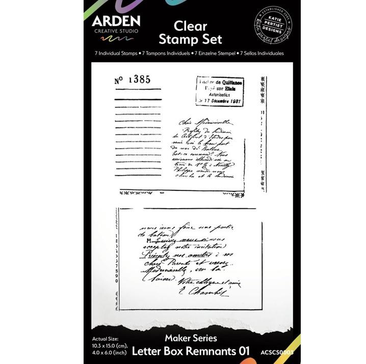 Arden Creative Studio Maker Series Letter Box Remnants 4x6 Inch Stamp Set