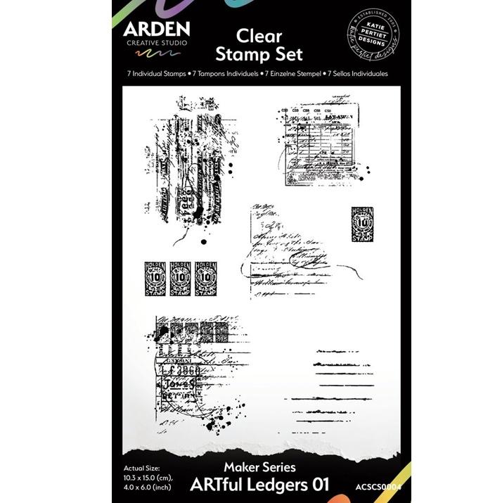 Arden Creative Studio Maker Series ARTful Ledgers 4x6 Inch Stamp Set