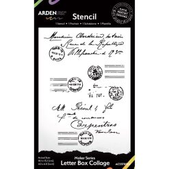 Arden Creative Studio Maker Series Letter Box Collage 4x6 Inch Stencil