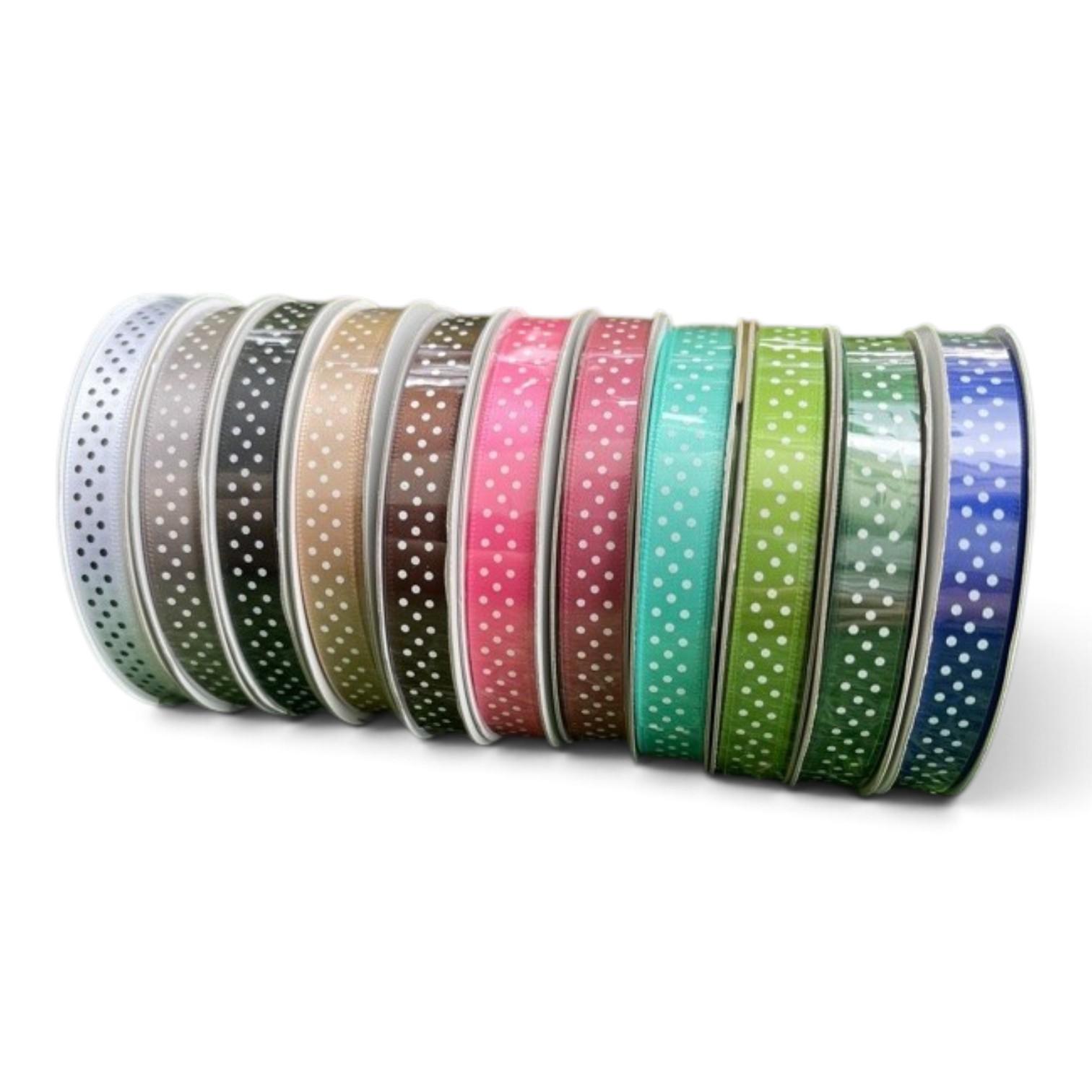 American Craft Polka Dot Satin Ribbon Roll - Image 2