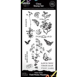 Arden Creative Studio Maker Series Field Notes Meadow 4x8 Inch Stamp Set