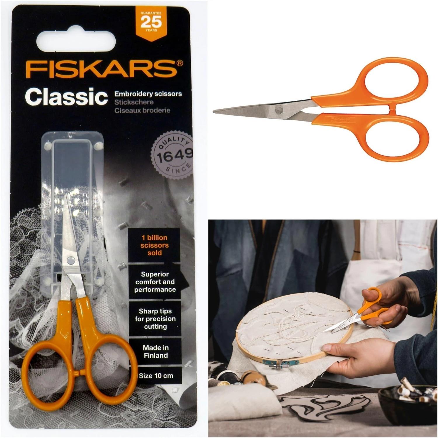 Fiskars Classic Embroidery Straight Scissors, 10cm