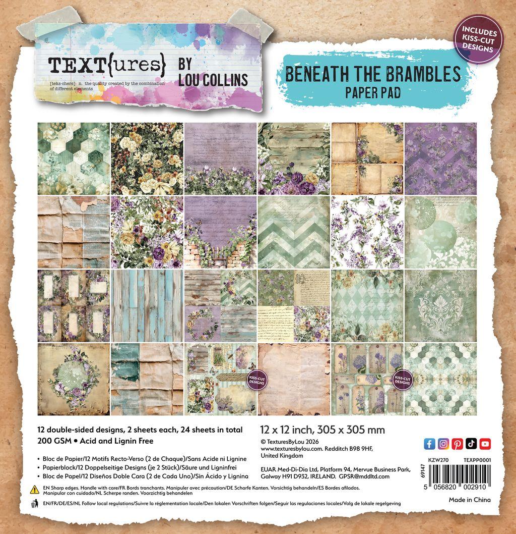 TEXT(ures) Beneath The Brambles 12x12 Inch Paper Pad