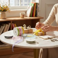 American Craft Dotted Organza Ribbon Roll - 5yards