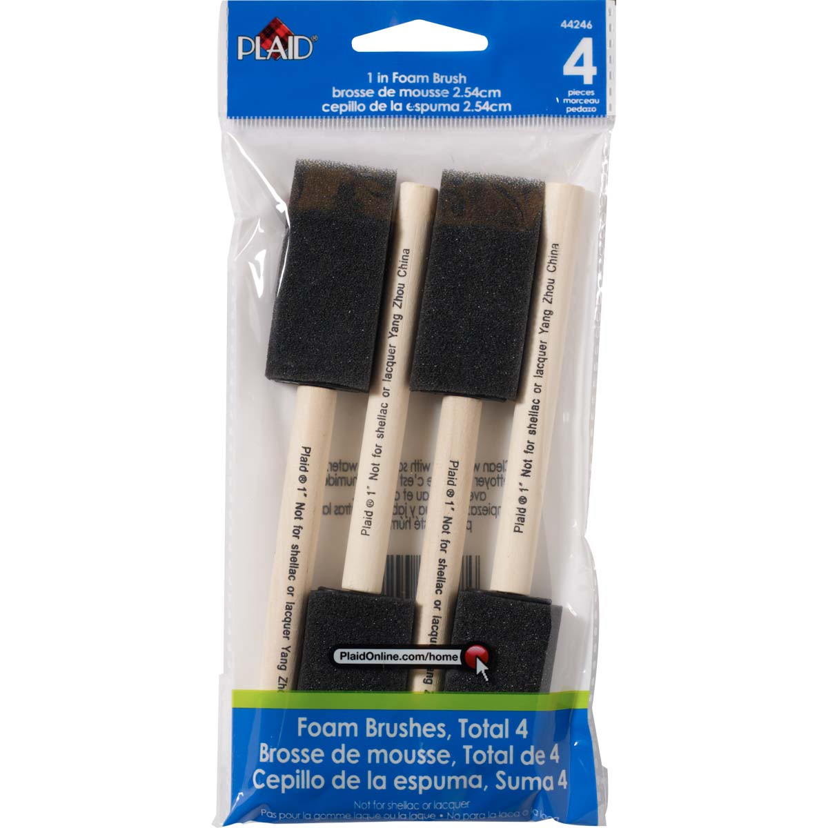 Plaid Foam Brushes Set 1" - 4pc