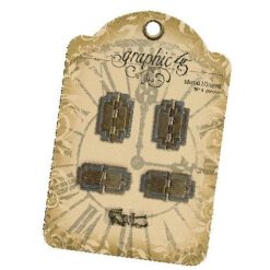 Metal Hinges Staples With Brads 4/Pkg