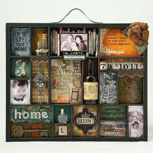 7Gypsies Vintage Reproduction Printers Tray: Letterblock: Black w/Silver Handle - Image 2