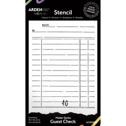 Arden Creative Studio Maker Series Guest Check 4x6 Inch Stencil