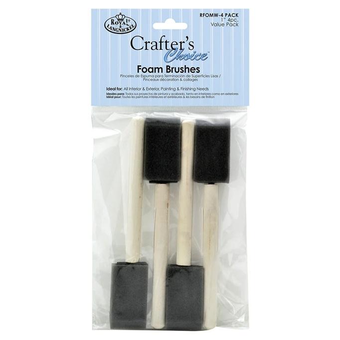 Royal Langnickel Crafter's Choice Foam Brushes 4/Pkg - 1"