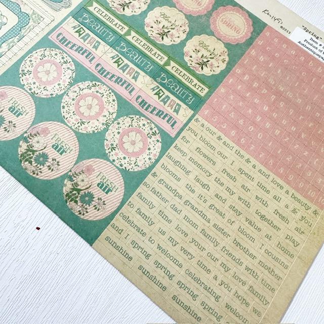 Authentique Paper Seasons Spring Cardstock Stickers 12"X8" - Elements Repeats, Alphas, Diction Words - Image 3