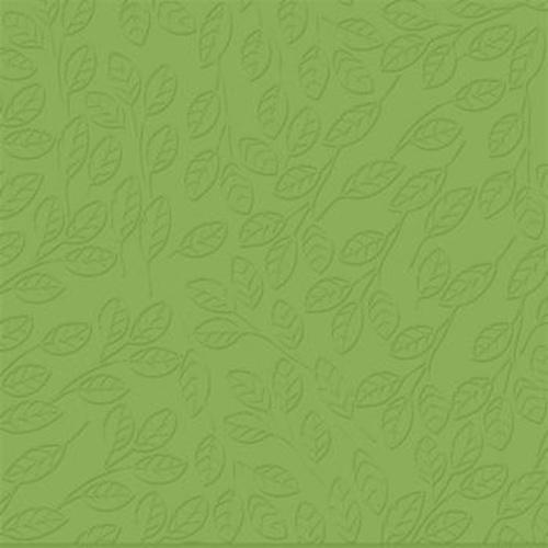 Bazzill Basics - 12 x 12 Embossed Cardstock - Peek-a-boo Leaves - Parakeet