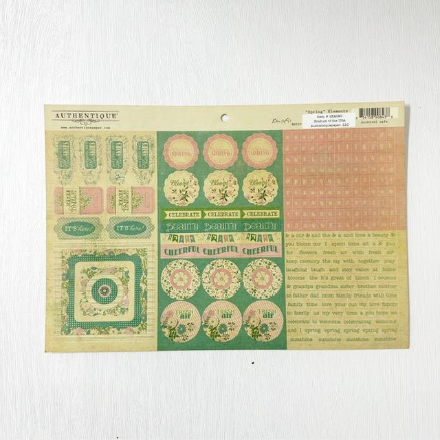 Authentique Paper Seasons Spring Cardstock Stickers 12"X8" - Elements Repeats, Alphas, Diction Words - Image 2